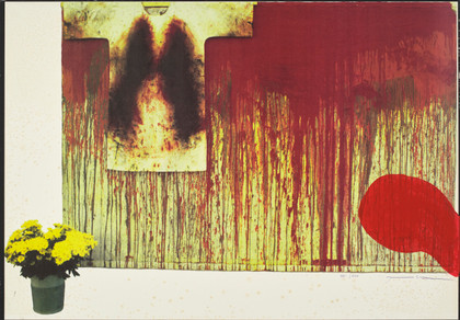 Übermalte Bild - Lithographen, - Hermann Nitsch - 1991