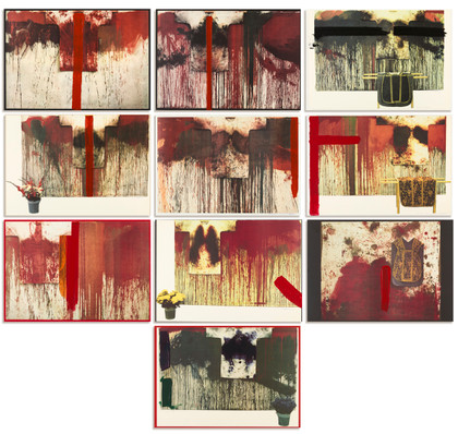 Übermalte Bild - Lithographen - Hermann Nitsch - 1991