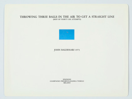 Throwing three balls in the air to get a straight line (best of thirty-six attemps) - John Baldessari - 1973