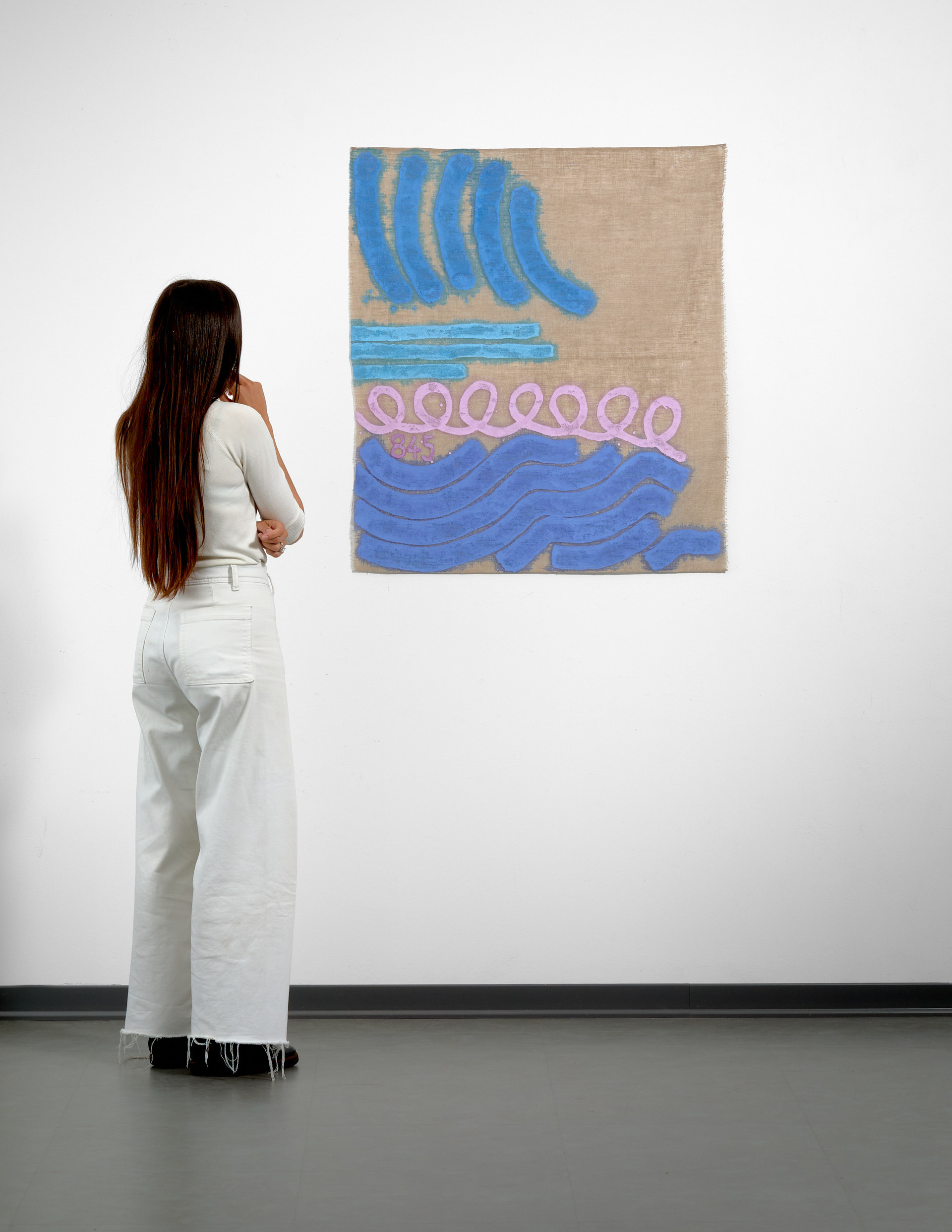 Tre linee con arabesco n. 845 - Giorgio Griffa - 1993