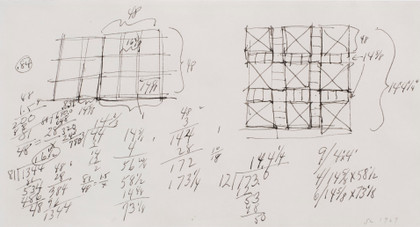 Working drawing for Structural work - Sol Lewitt - 1967