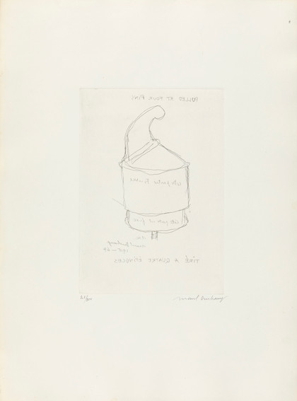 Pulled at four pins - Marcel Duchamp - 1964