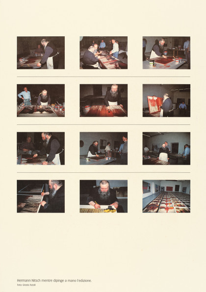 Übermalte Bild - Lithographen, - Hermann Nitsch - 1991