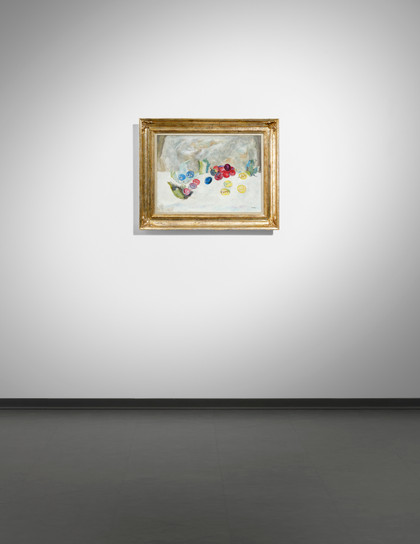 Foglie e frutta sul tavolo - Angelo Del Bon - 1948