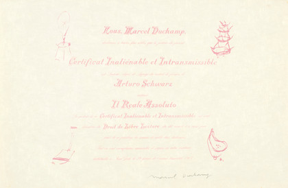 Certificat de Lecture - Marcel Duchamp - 1964