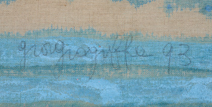 Tre linee con arabesco n. 845 - Giorgio Griffa - 1993