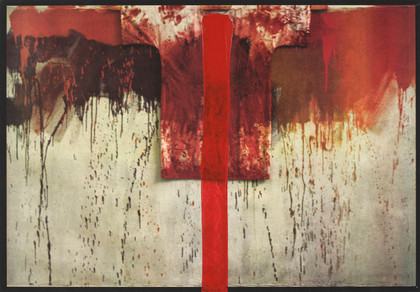 Übermalte Bild - Lithographen, - Hermann Nitsch - 1991