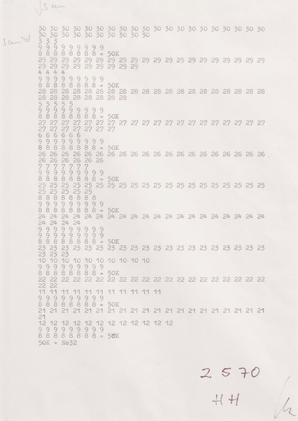 Senza titolo - Hanne Darboven - 1970