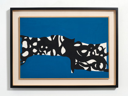 Bianconero su turchese - Carla Accardi - 1960