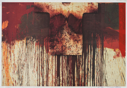 Übermalte Bild - Lithographen, - Hermann Nitsch - 1991