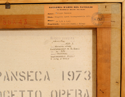 Progetto opera biodegradabile - Filippo Panseca - 1973