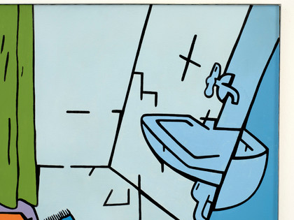 Interno con lavabo - Valerio Adami - 1996