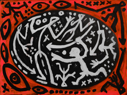 Kleine welt angriff/Verteidigung - A.r. Penck - 1996