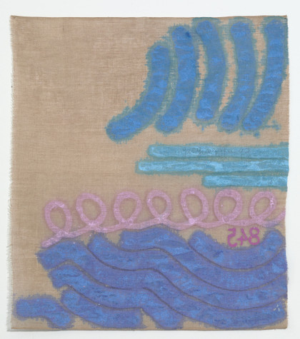 Tre linee con arabesco n. 845 - Giorgio Griffa - 1993