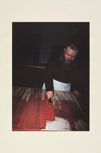 Übermalte Bild - Lithographen, - Hermann Nitsch - 1991