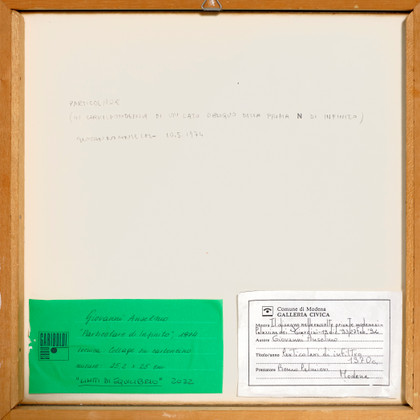 Particolare (in corrispondenza del lato obliquo della prima N di infinito) - Giovanni Anselmo - 1974