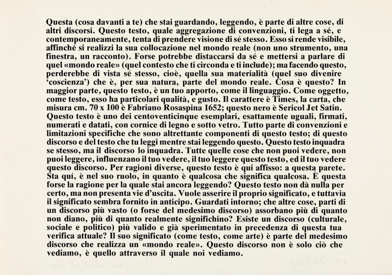 Text/Context (Conventional) I - Joseph Kosuth - 1978