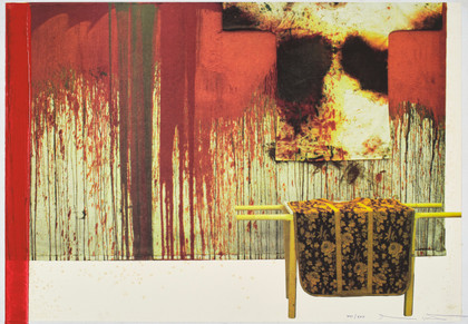 Übermalte Bild - Lithographen, - Hermann Nitsch - 1991