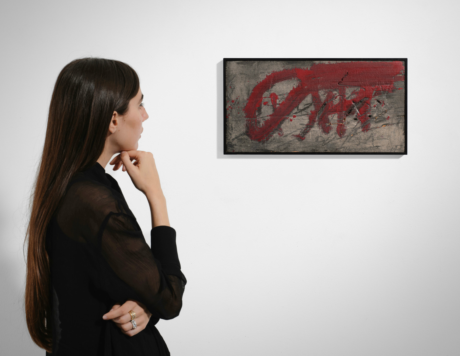 Composiciò sobre gris - Antoni Tàpies - 1980