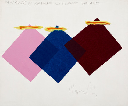 Primrose & orange collage of art   - Aldo Mondino