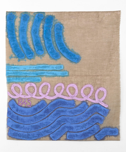 Tre linee con arabesco n. 845 - Giorgio Griffa - 1993