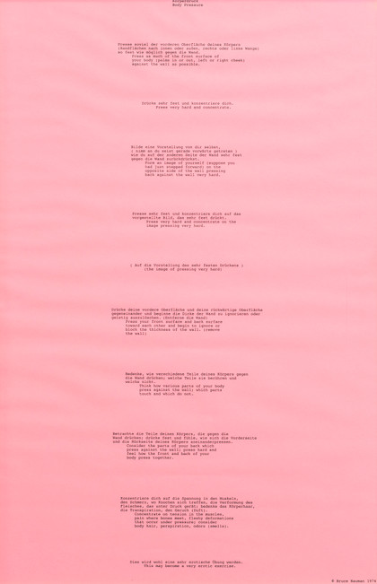 Body Pressure - Bruce Nauman - 1974