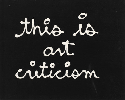 This is art criticism - Ben Vautier - 1991