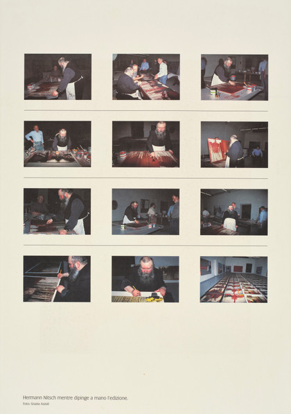Übermalte Bild - Lithographen, - Hermann Nitsch - 1991