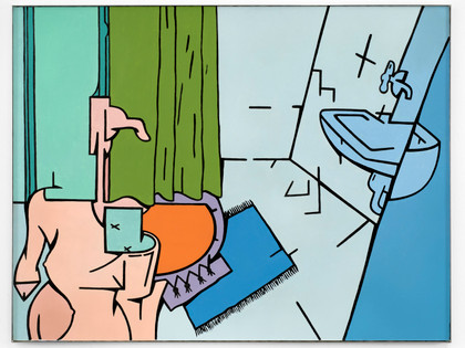 Interno con lavabo - Valerio Adami - 1996